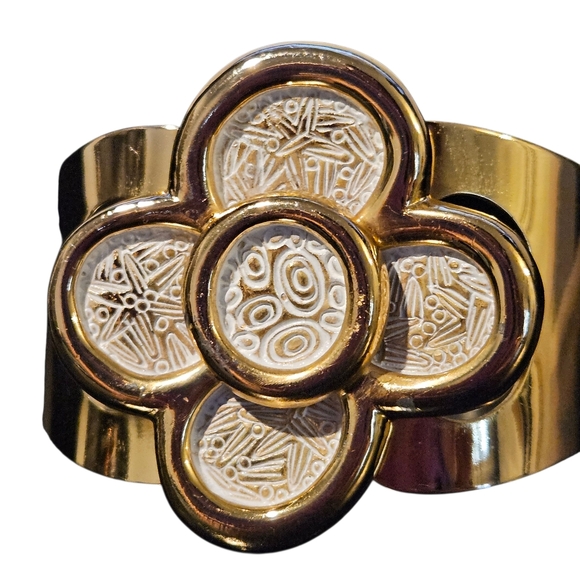 Vintage Dior Bracelet 1973 Christian Dior Floral Statement Cuff Bracelet Germany - Picture 14 of 16